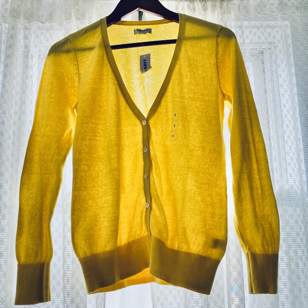 Old Navy yellow cardigan